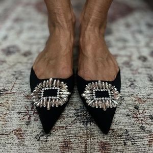 Zara shimmery slingback Flats